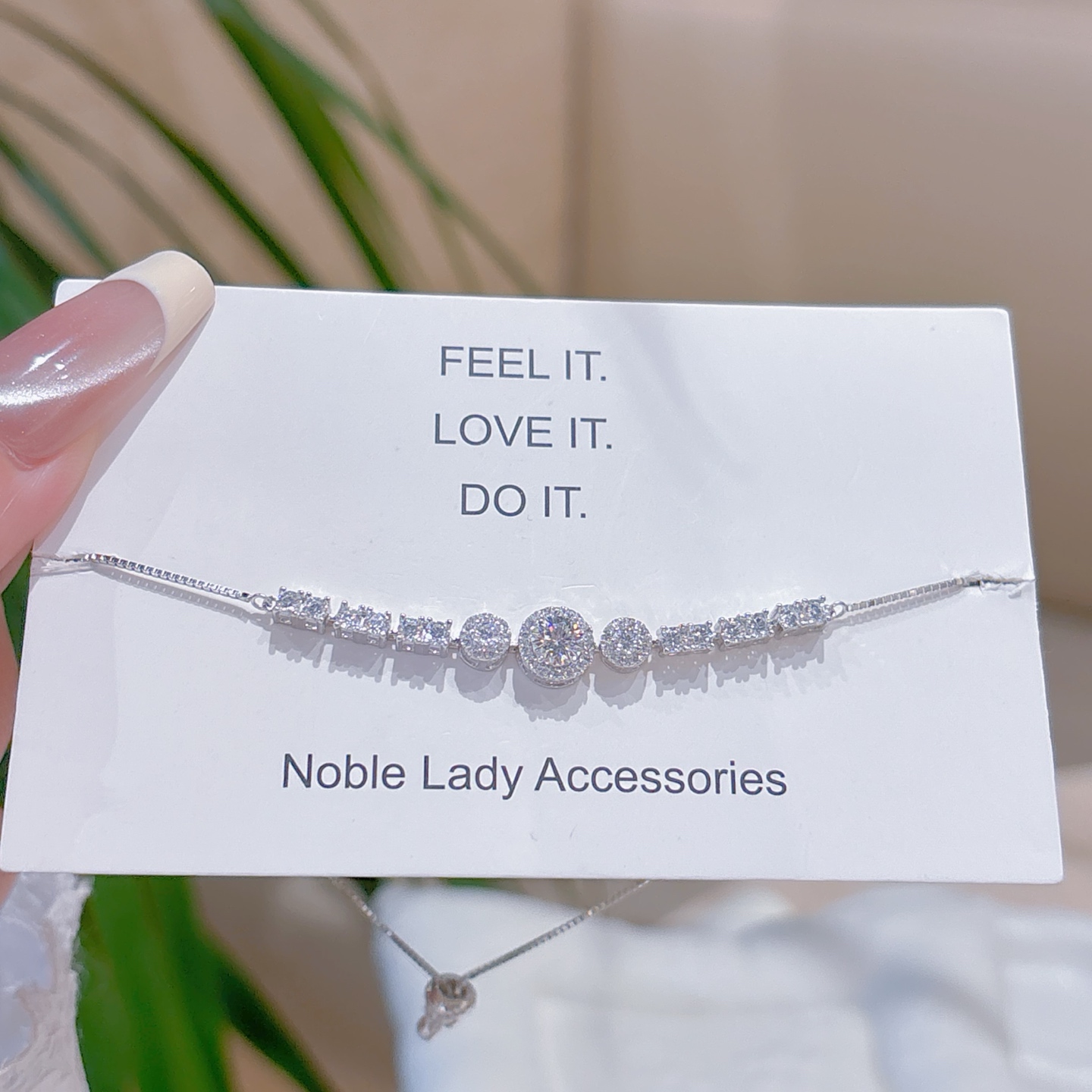 Solid Silver Moissanite Bracelet Elegant Teacher's Day Silver