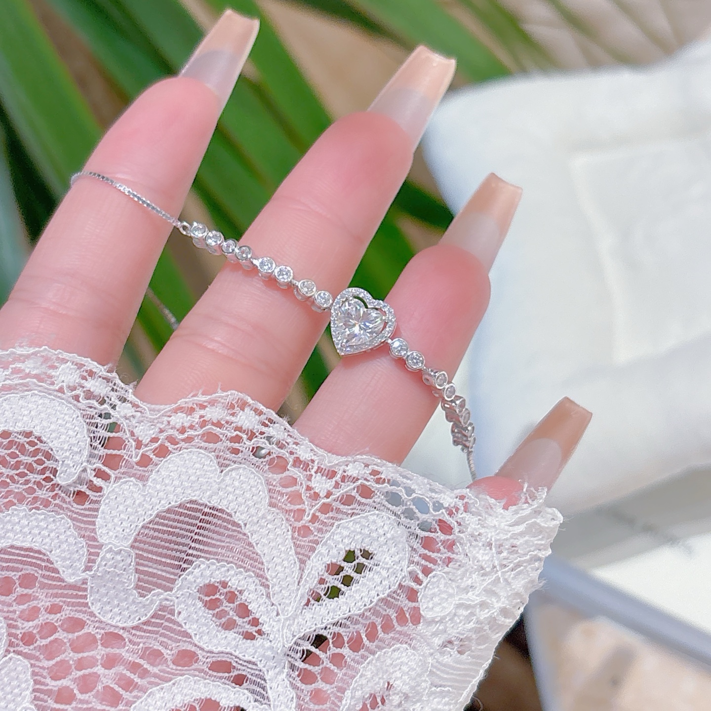 925 Silver Moissanite Bracelet Korean Style Travel Silver