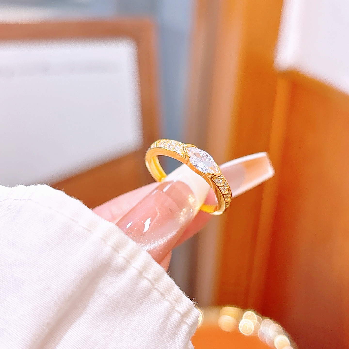 森ガール925シルバーリングゴールド 通勤