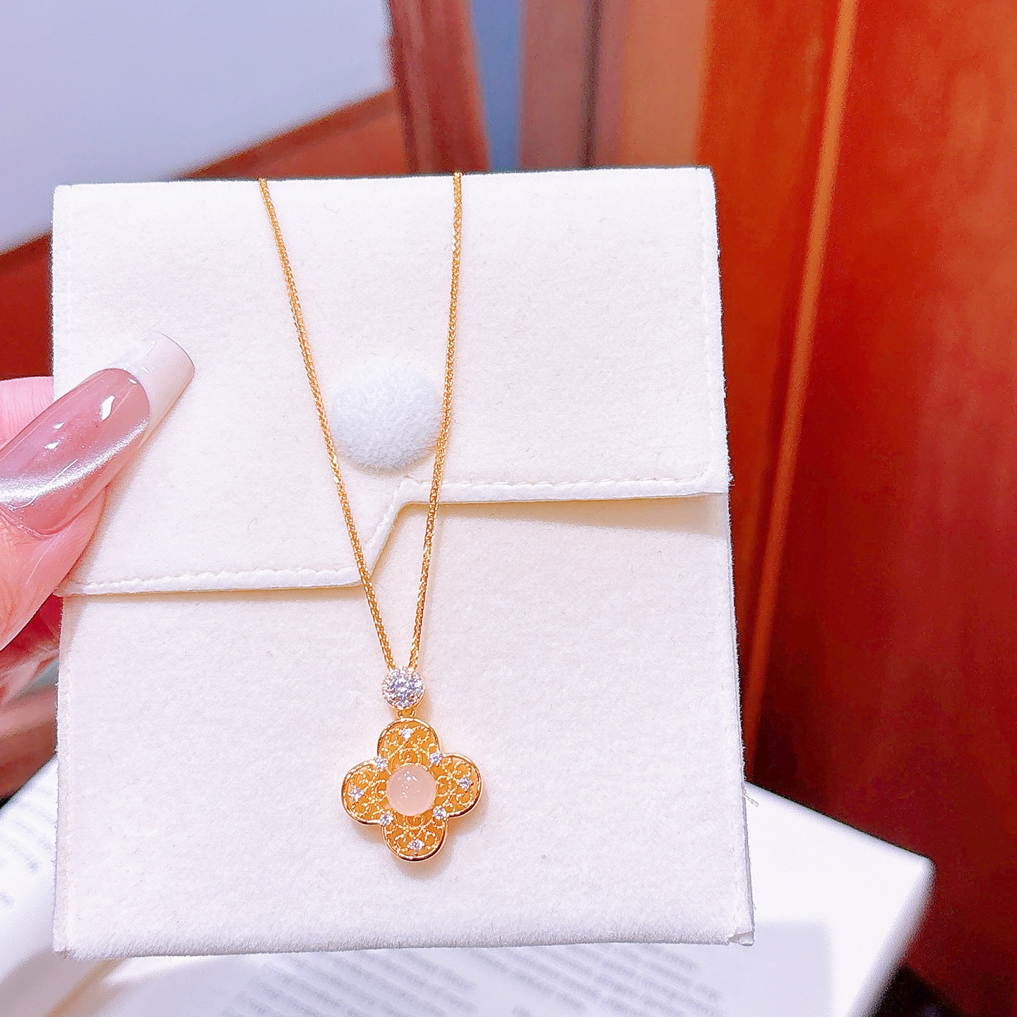 S925 Sterling Silver Hetian Jade Necklace French Party Silver