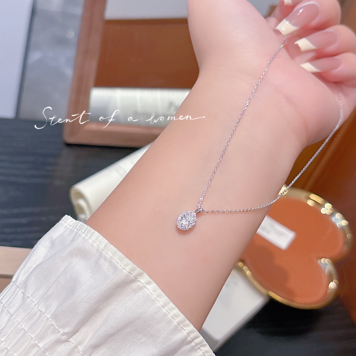 Hypoallergenic Silver Moissanite Necklace Soft Self-love Gold