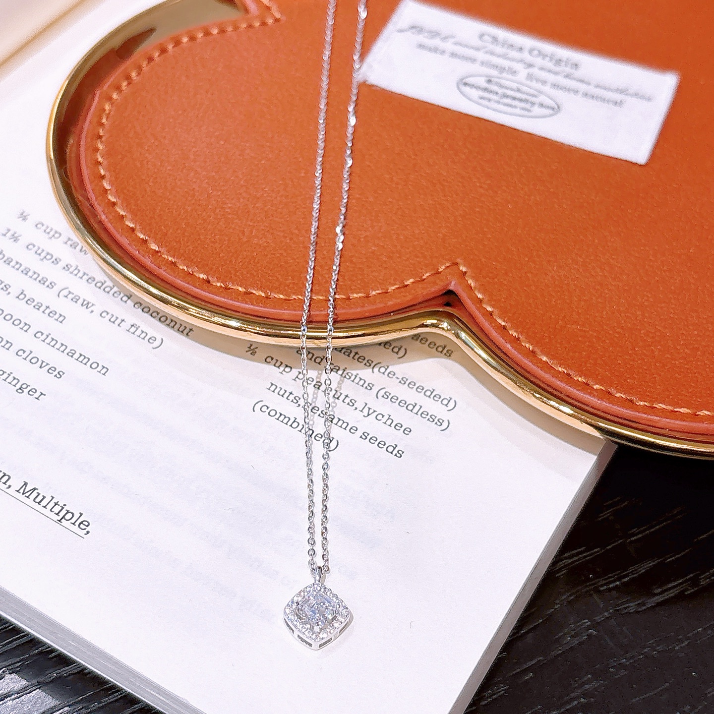 Fine Silver Moissanite Necklace Elegant Teacher's Day Gold