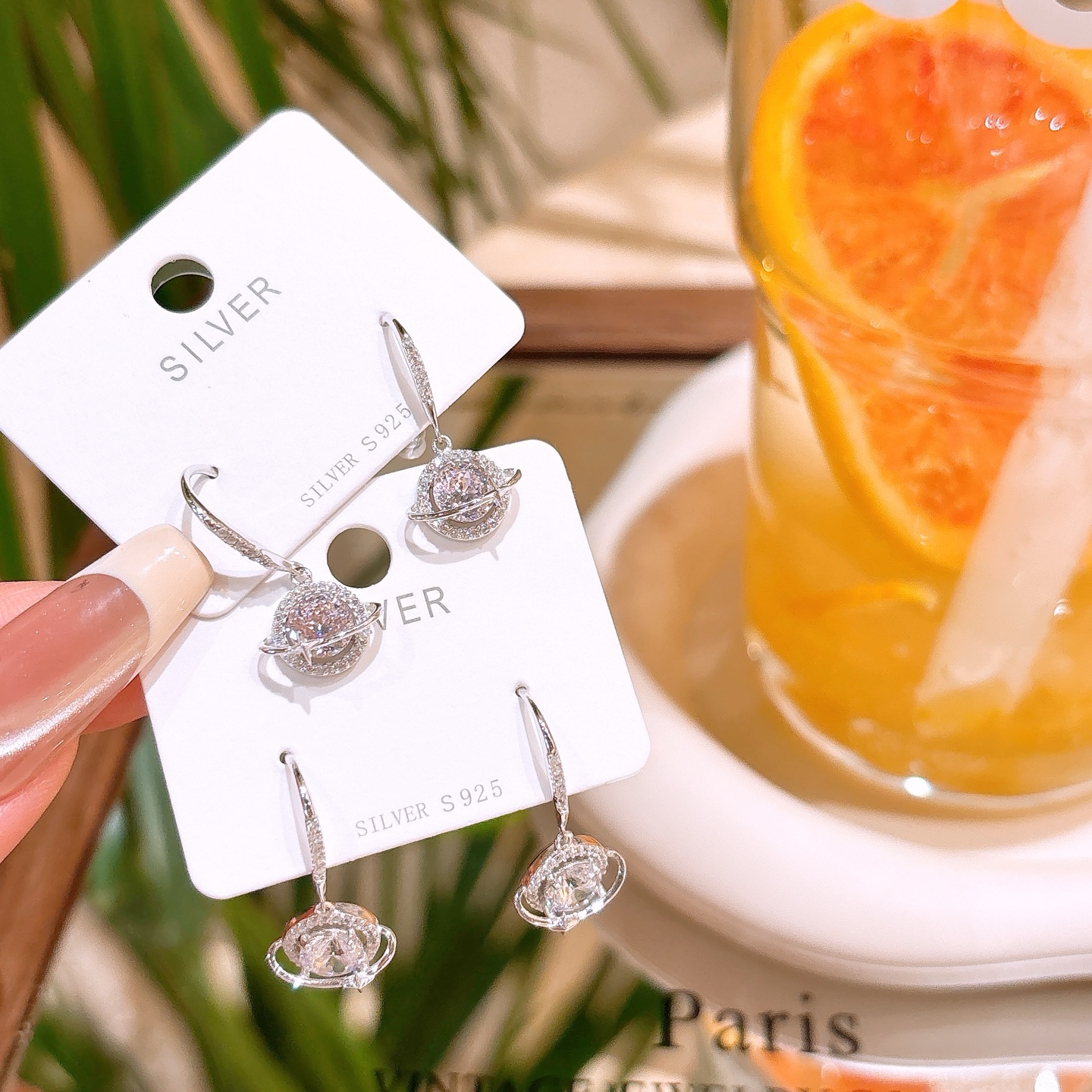 インスタ風高品質シルバードロップ＆スレッドイヤリングゴールド 新築祝い