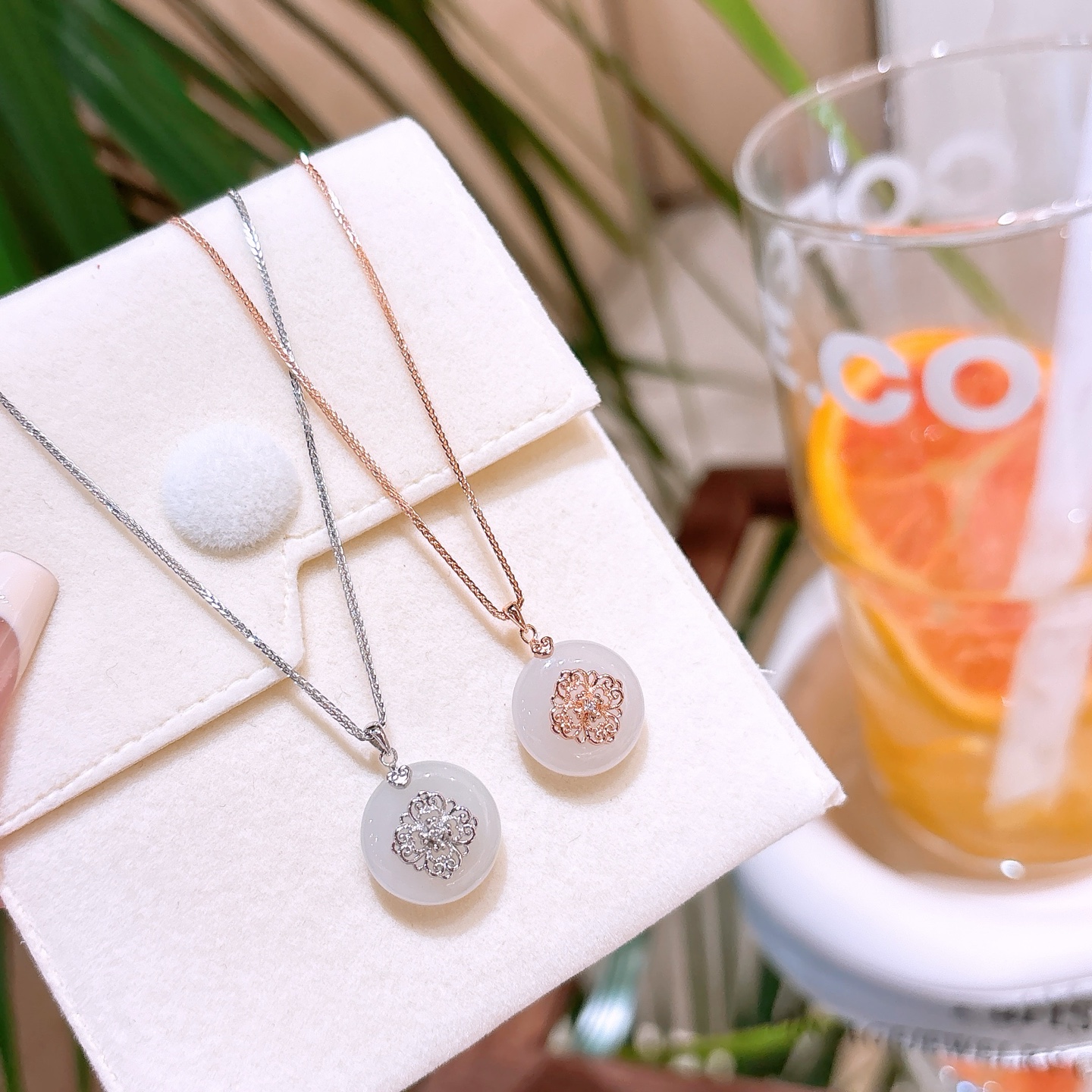 Fine Silver Hetian Jade Necklace Playful Birthday Gold