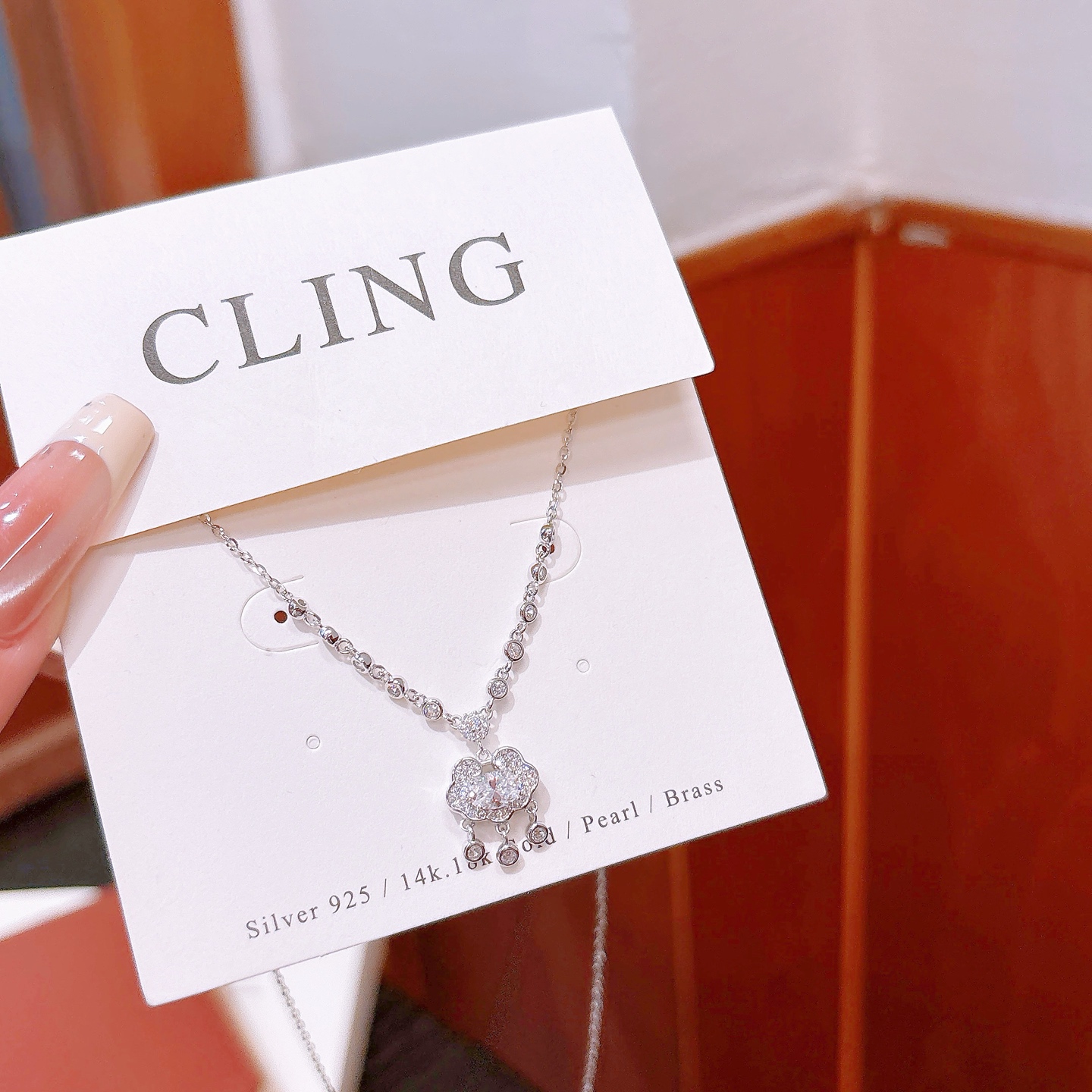 S925 Sterlingsilber Moissanit Kette Intellektuell Hauseinweihung