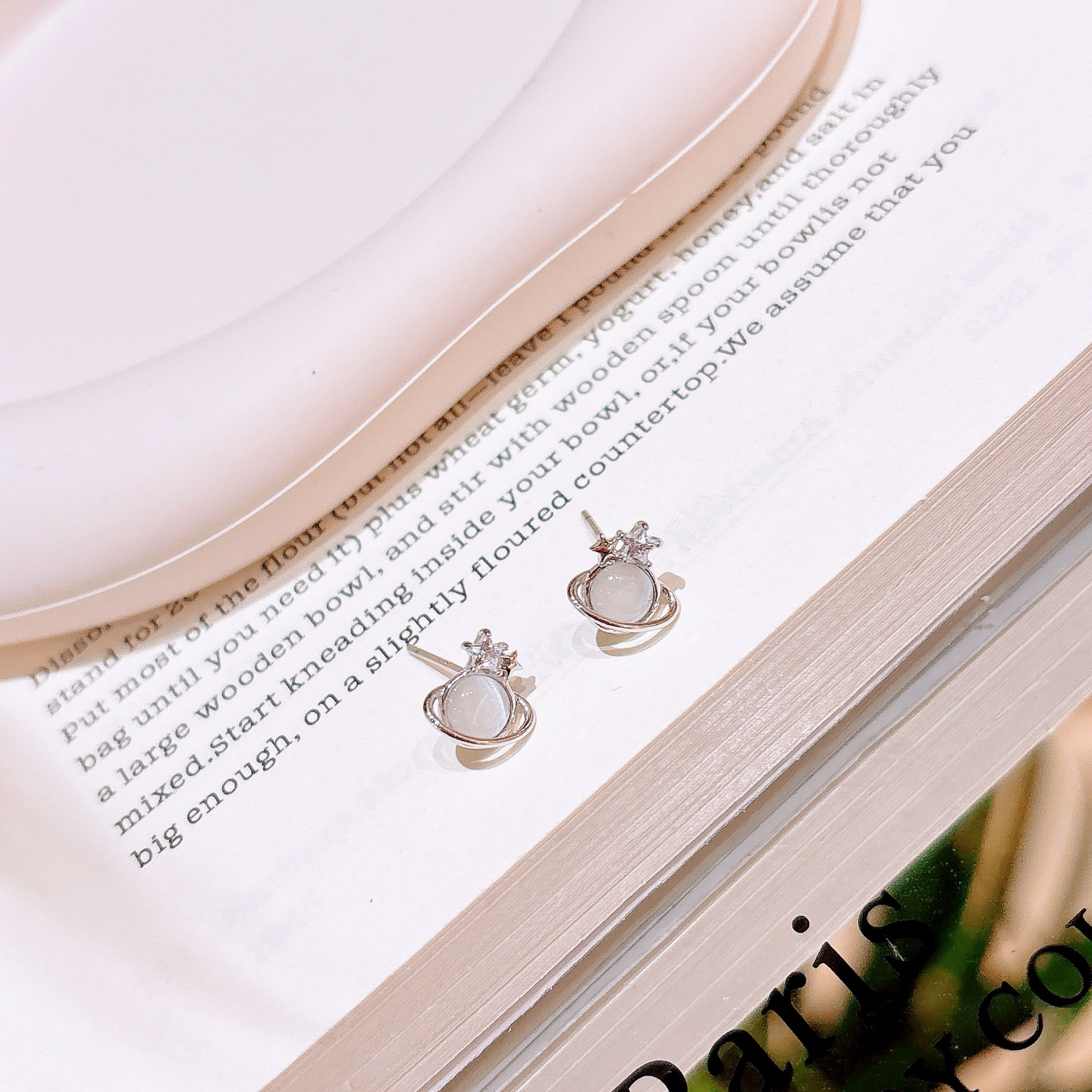 925 Silver Earrings Sweet & Cool Proposal Gold