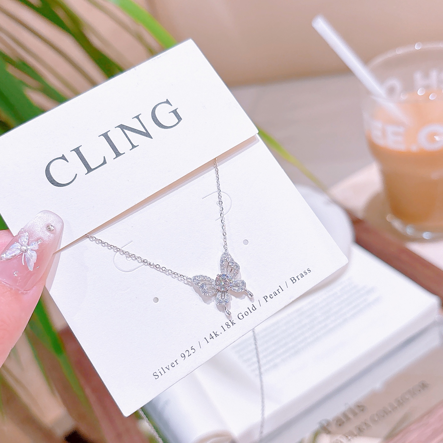 Fine Silver Moissanite Necklace Korean Style Birthday Gold