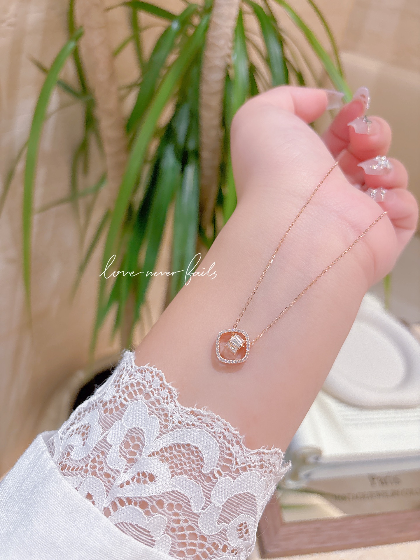 Nickel Free Silver Necklace Light Luxury Valentine's Day Gold