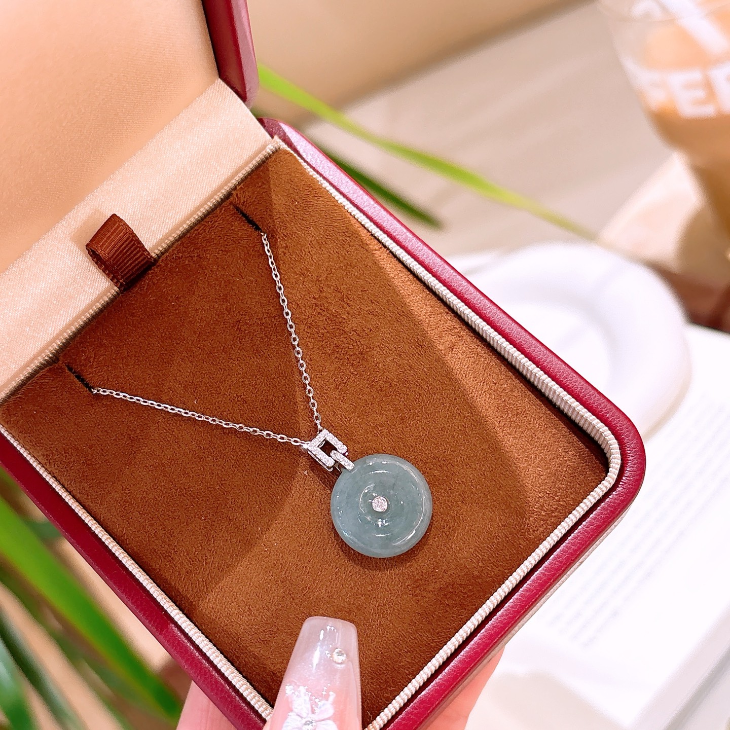 Fine Silver Jadeite Necklace Chic Gift for Her Gold