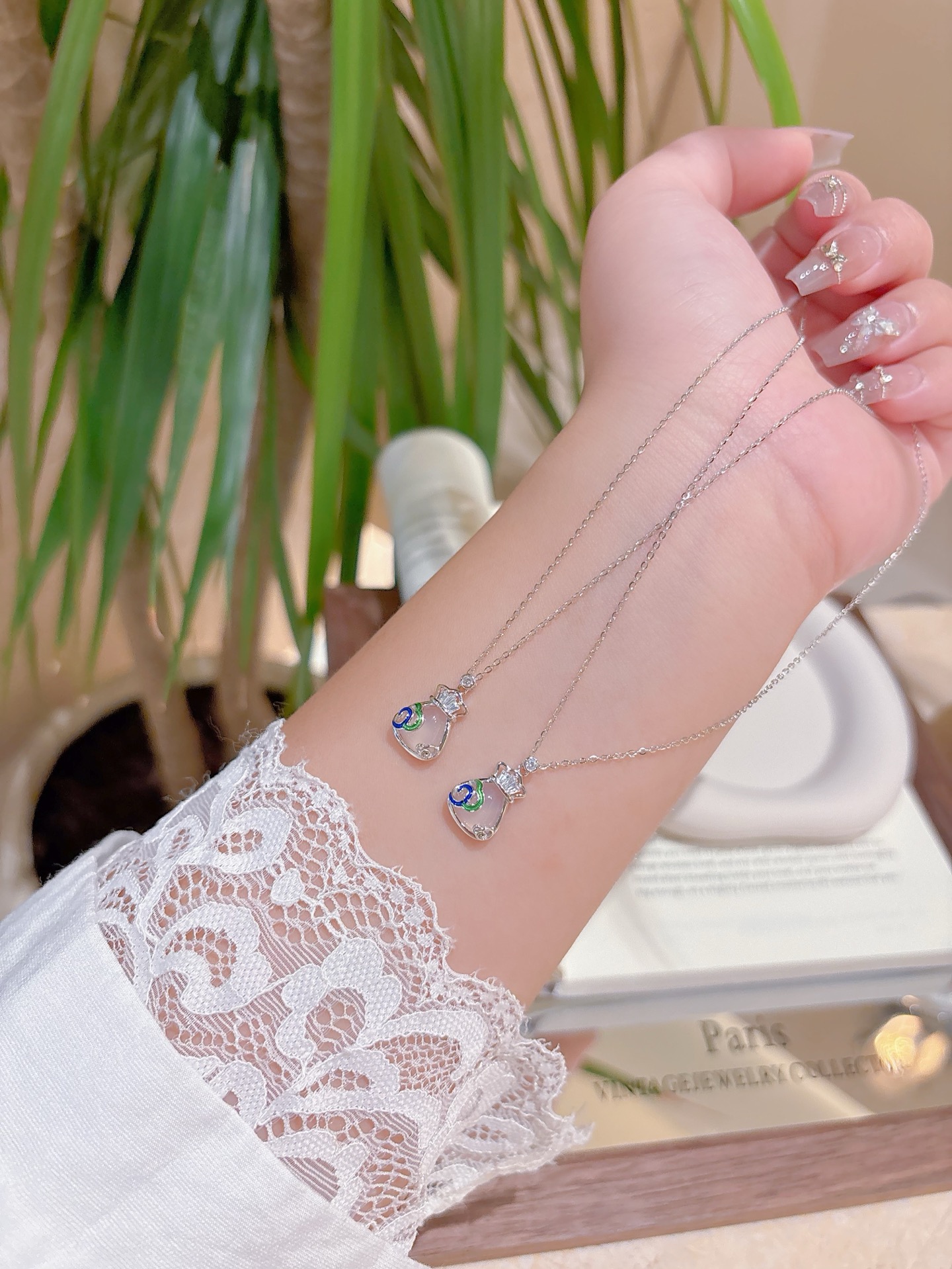 繊細低アレルギー銀ネックレスシルバー 先生の日