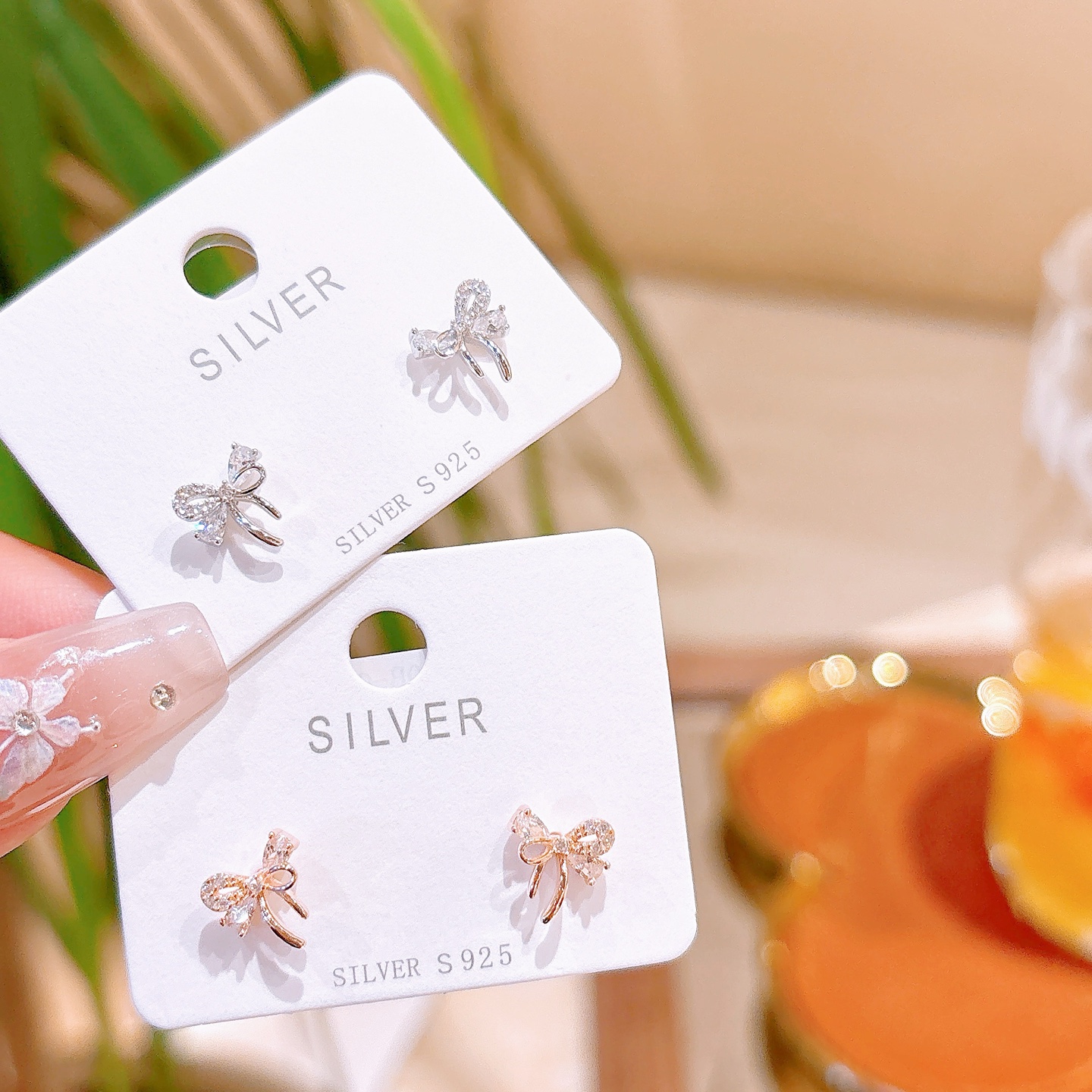 S925 Sterling Silver Earrings Sweet Wedding Favor Silver