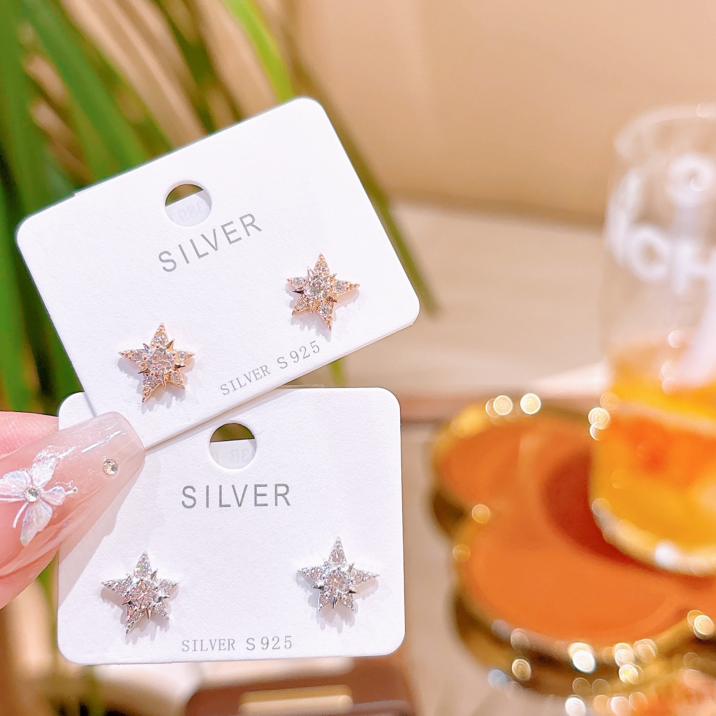 S925 Sterling Silver Earrings Ethereal Spring Festival Silver