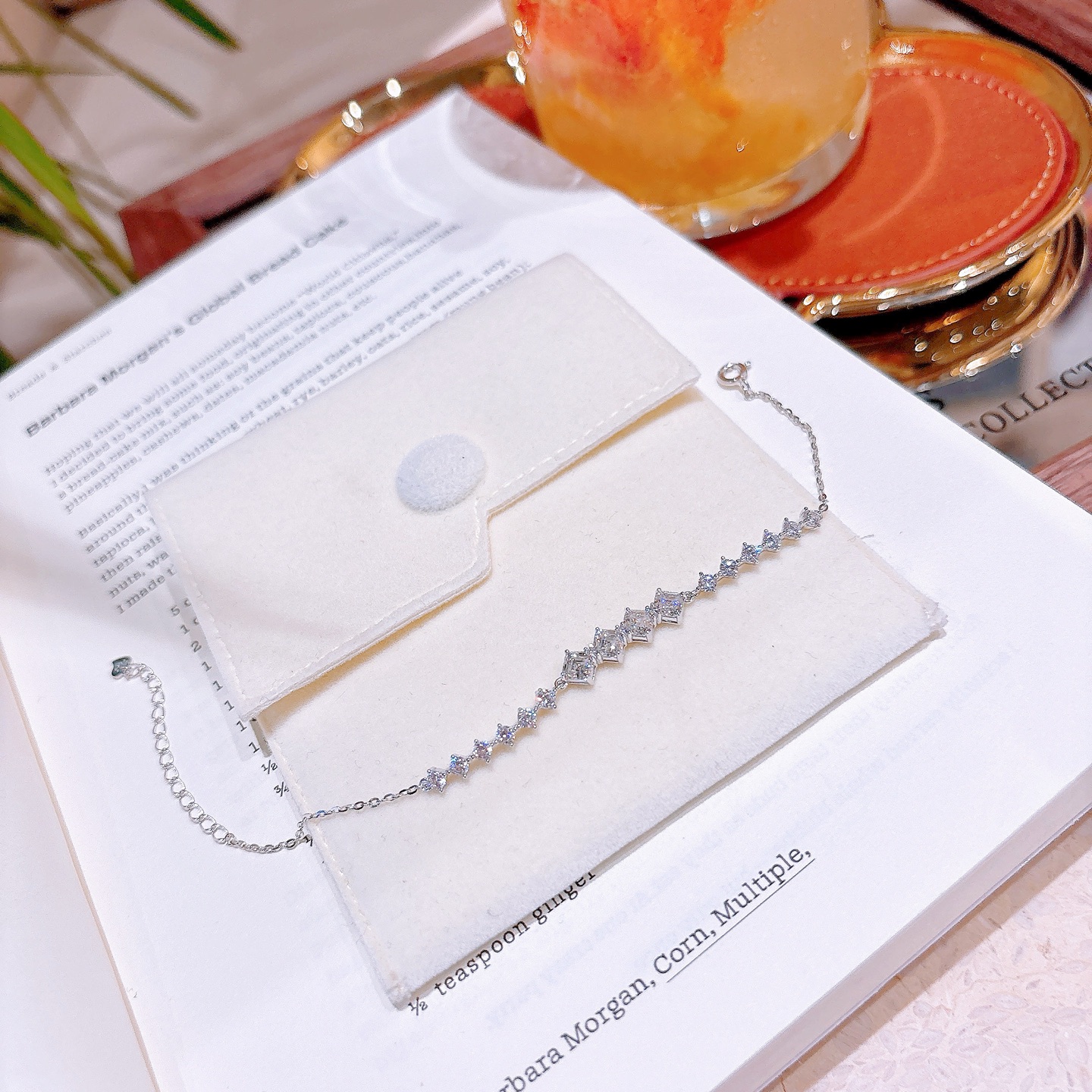 Fine Silver Moissanite Bracelet Minimalist Spring Festival Gold