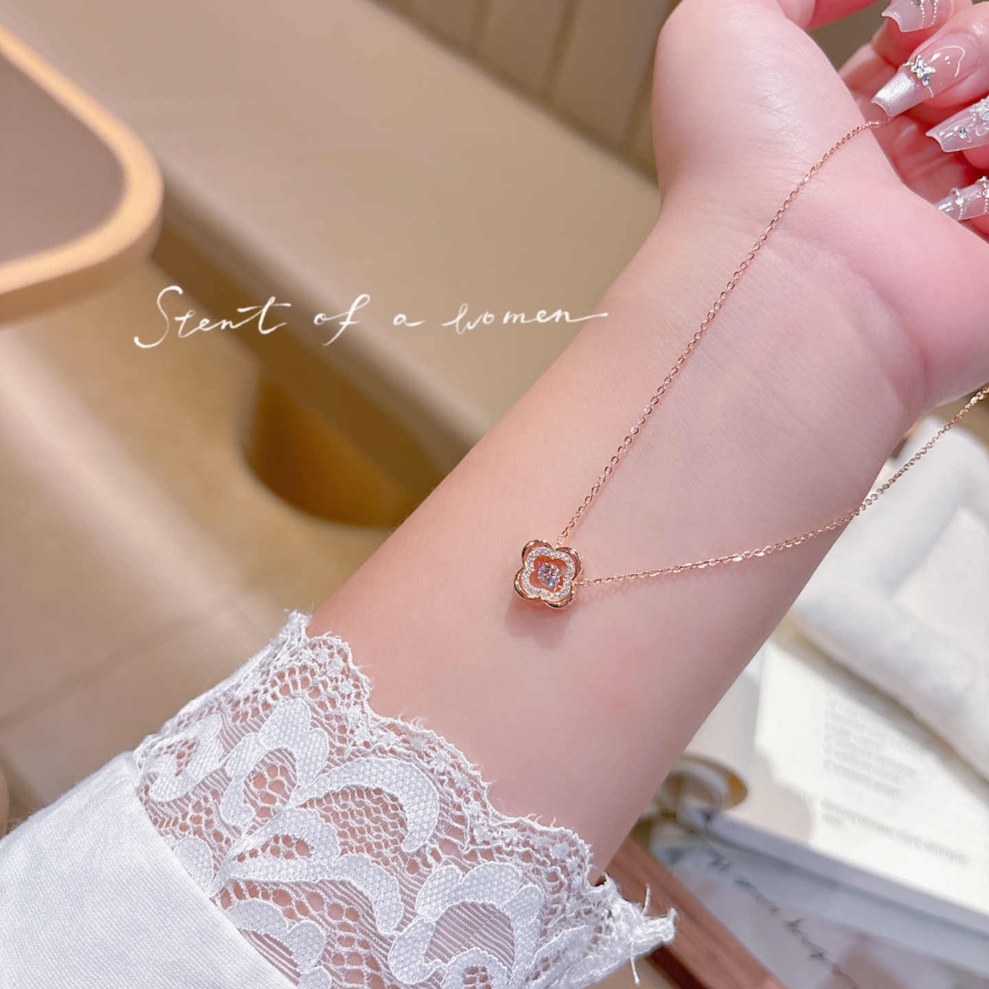 Nickel Free Silver Necklace Light Luxury Workplace Gold