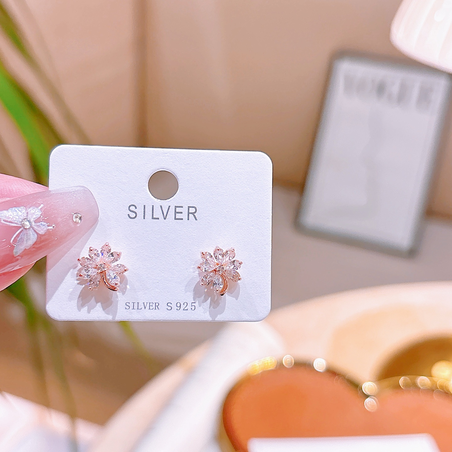 S925 Sterling Silver Earrings Fashion Everyday Wear Gold