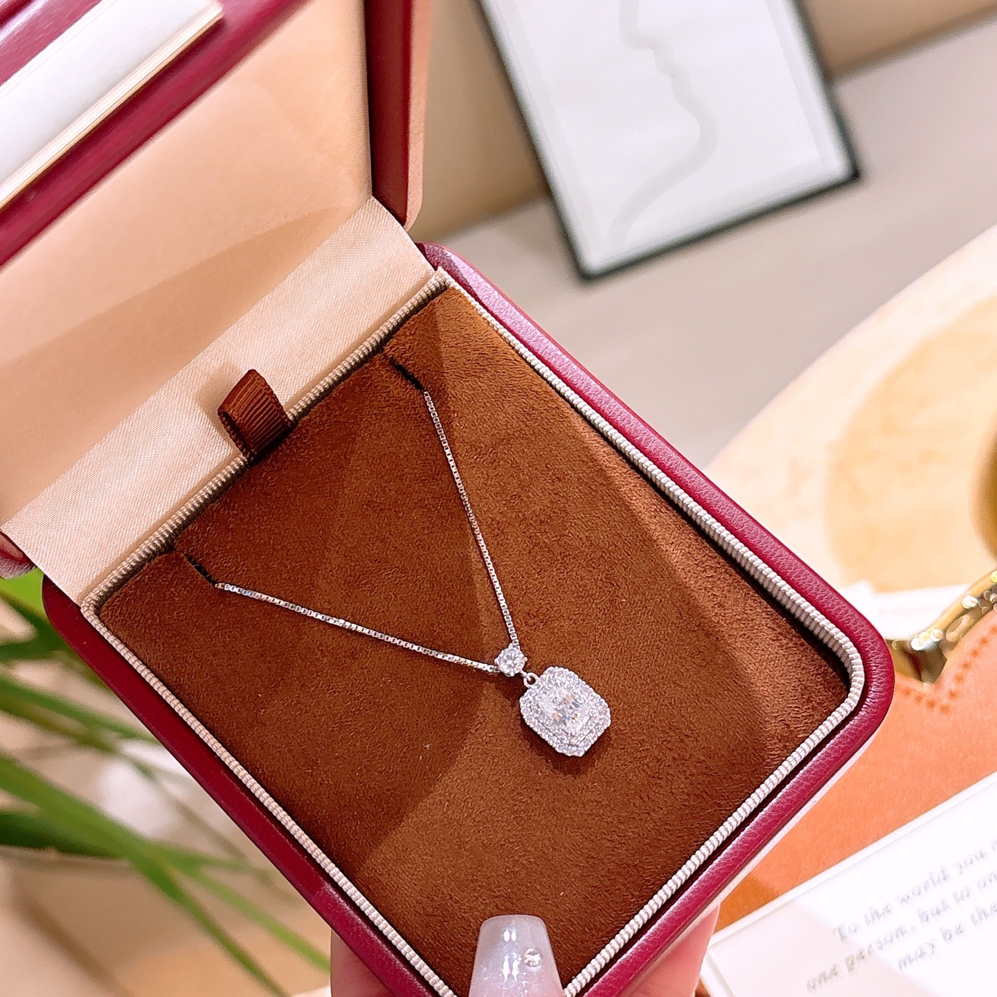 925 Silver Moissanite Necklace Chic Birthday Gold