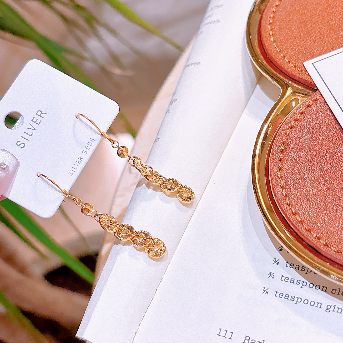 925 Silver Drop & Thread Earrings Dainty Housewarming Gold