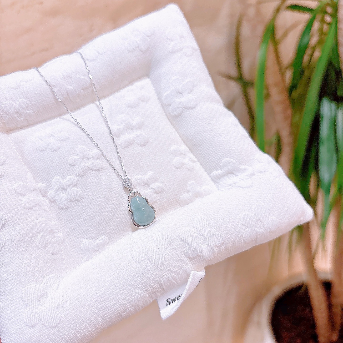 925 Silver Jadeite Necklace Fresh Confession Gold