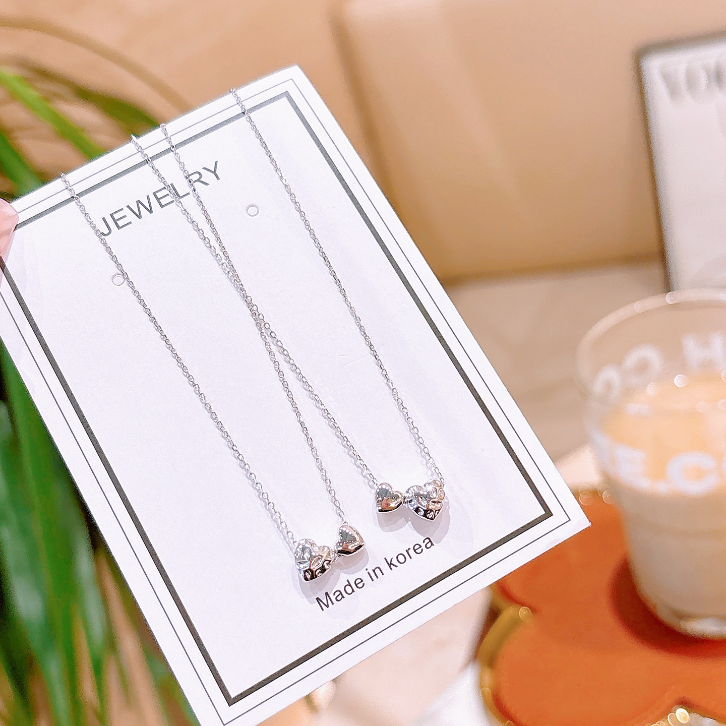 High Polish Silver Necklace Romantic Housewarming Gold