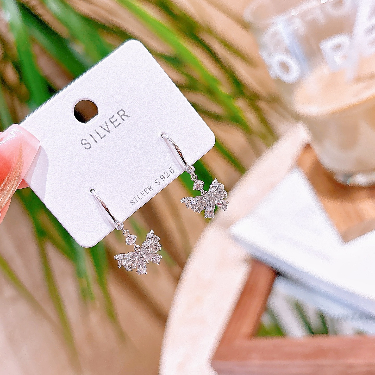 Nickel Free Silver Drop & Thread Earrings Lively Birthday Silver