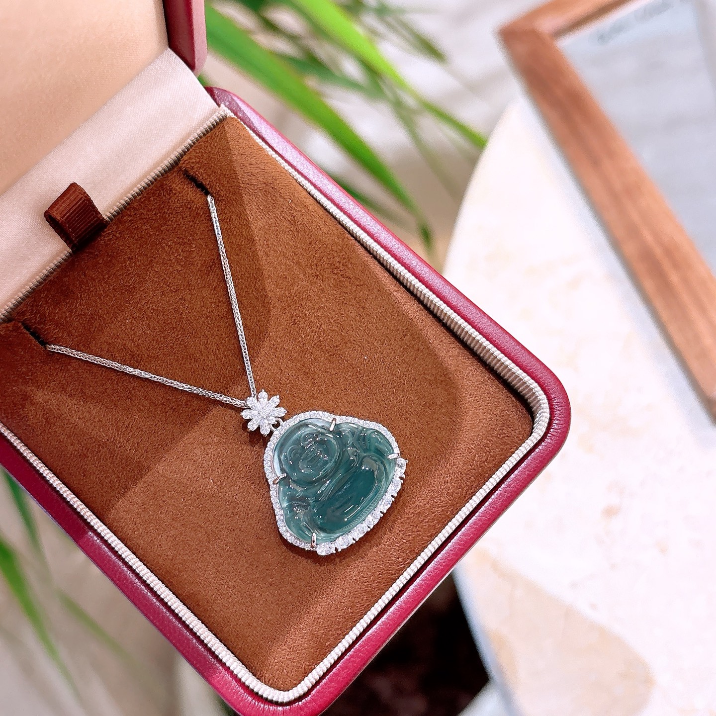 S925 Sterling Silver Jadeite Necklace Girly Date Night Silver