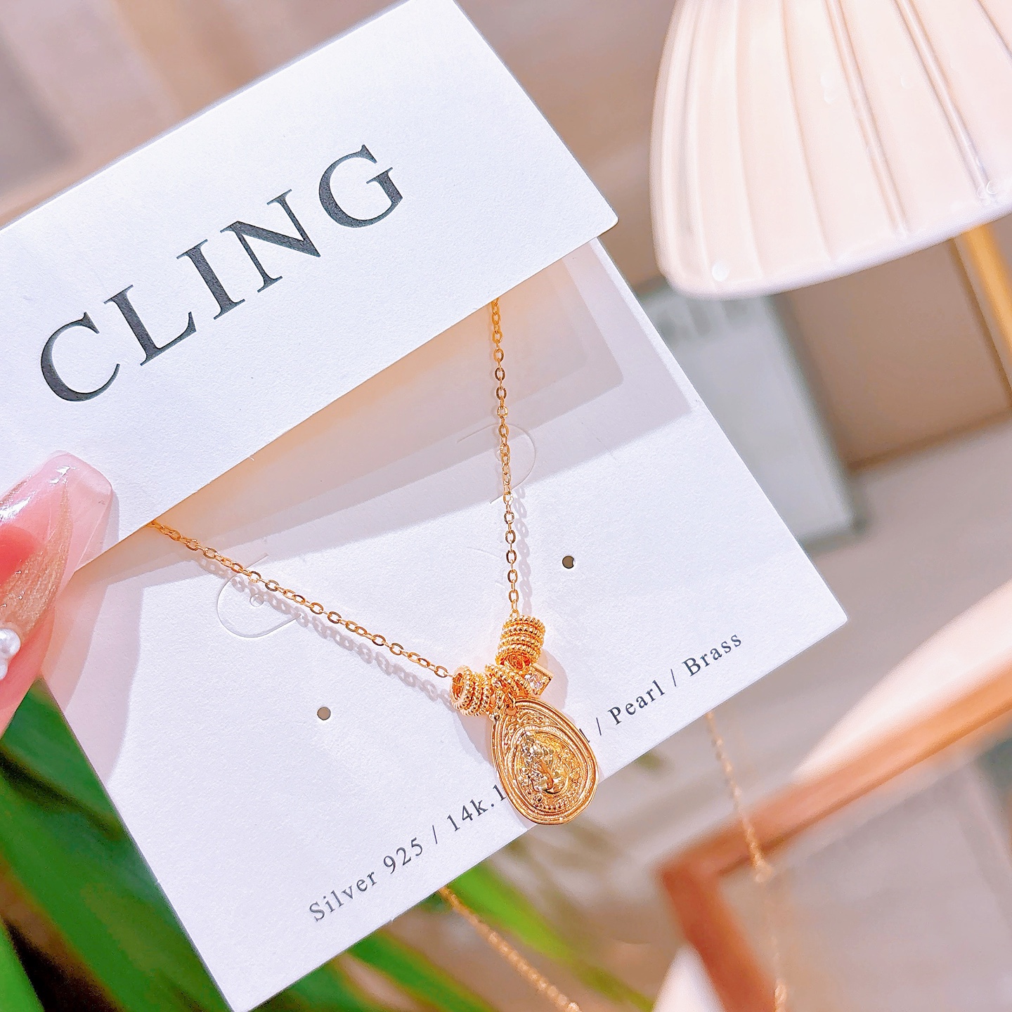 甘辛高品質シルバーネックレスゴールド パーティー