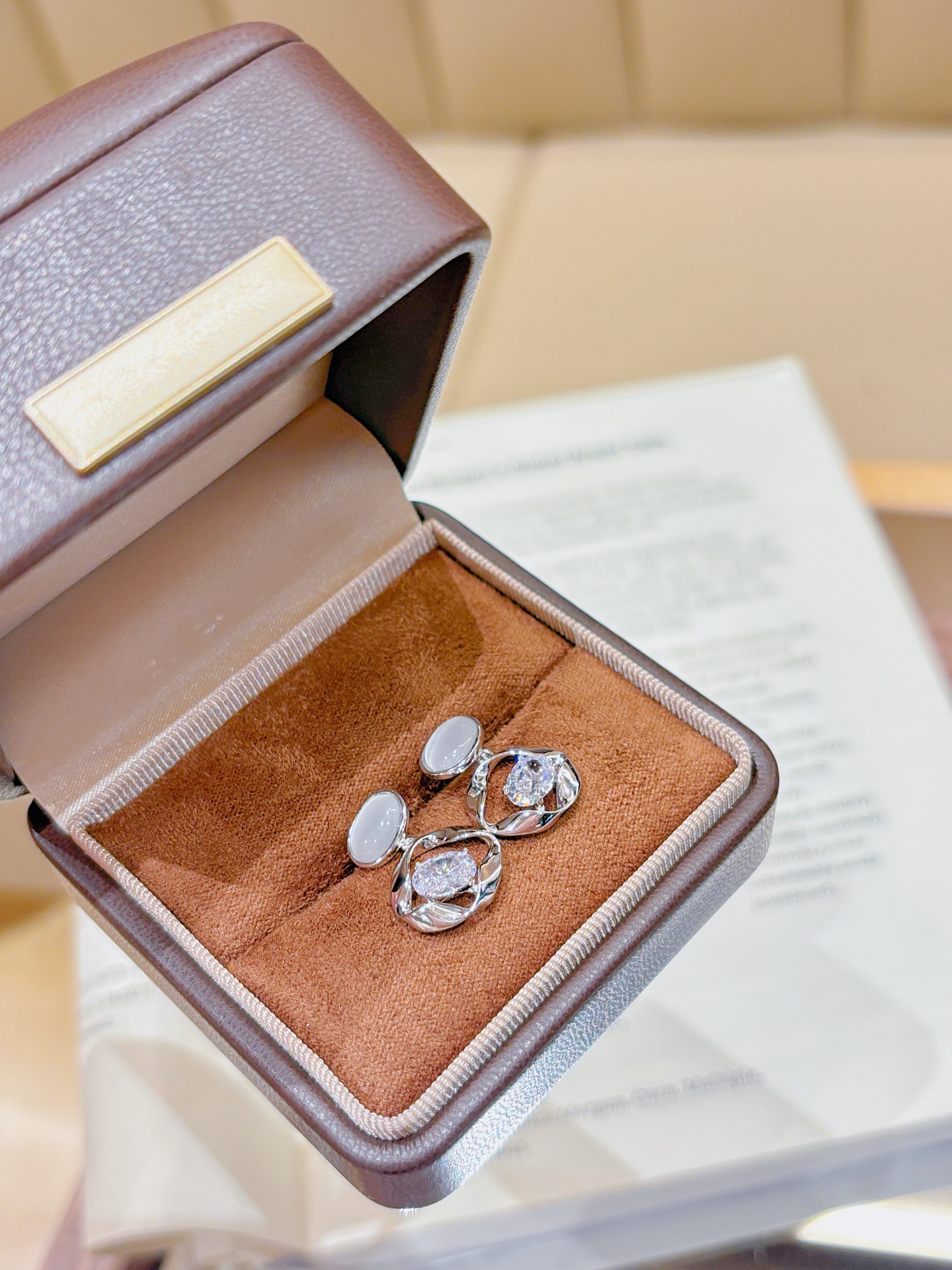 925 Silver Earrings Vintage Anniversary Gold