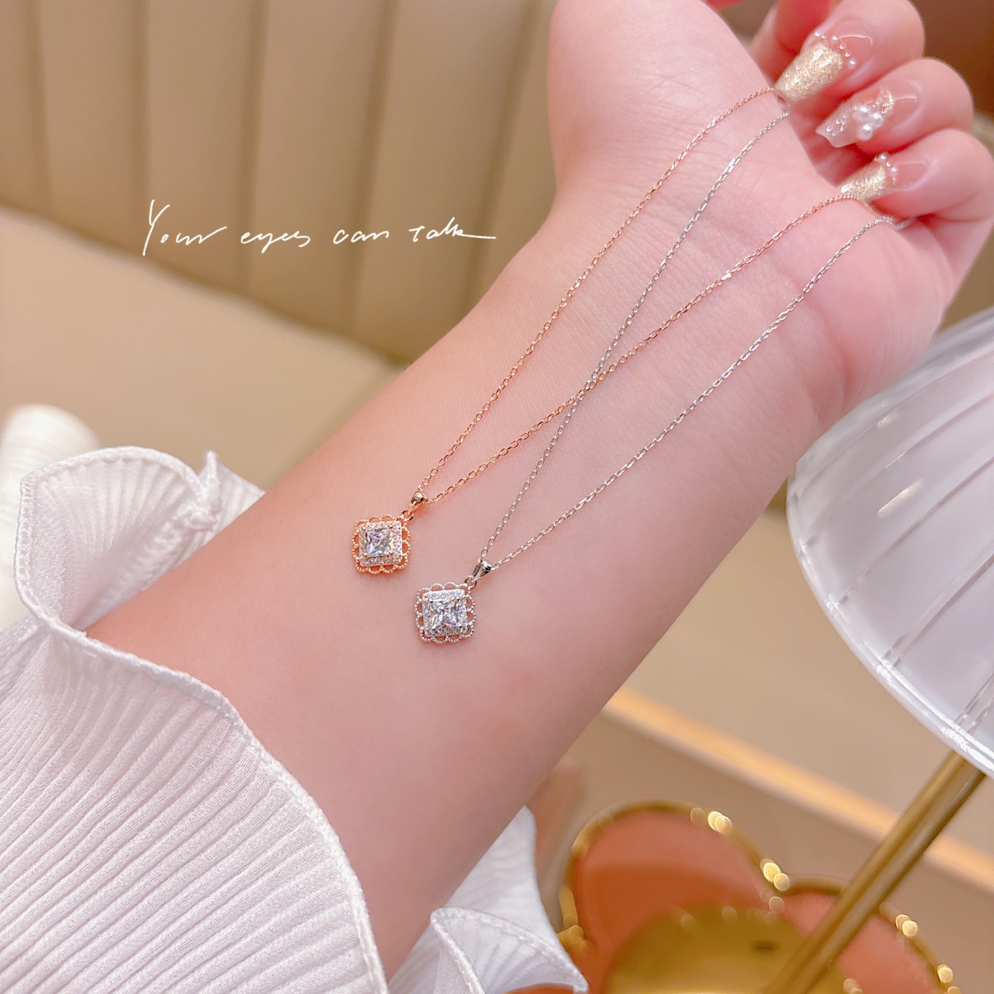 森ガールアレルギー対応シルバーネックレスシルバー 春節