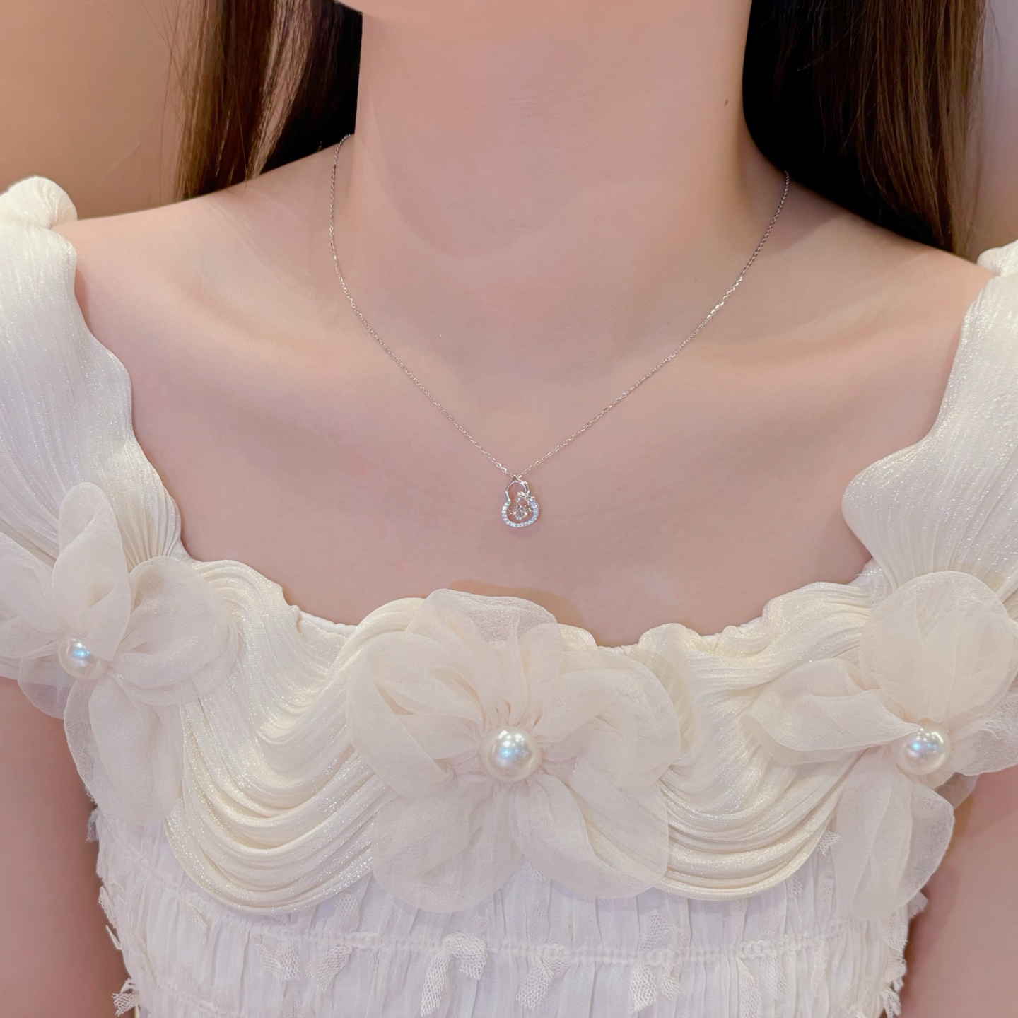 Solid Silver Necklace Fashion Bestie Gift Gold