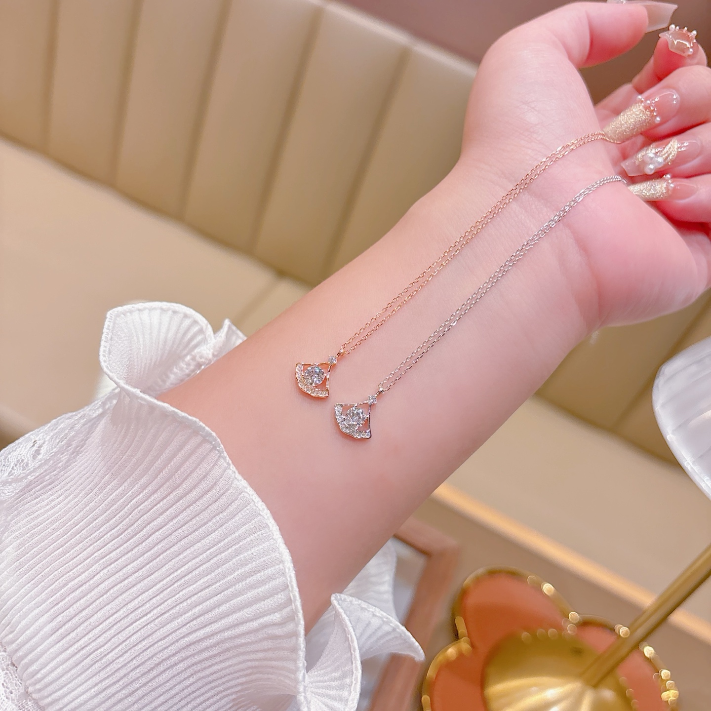 Low Allergy Silver Necklace Forest Wedding Registration Gold