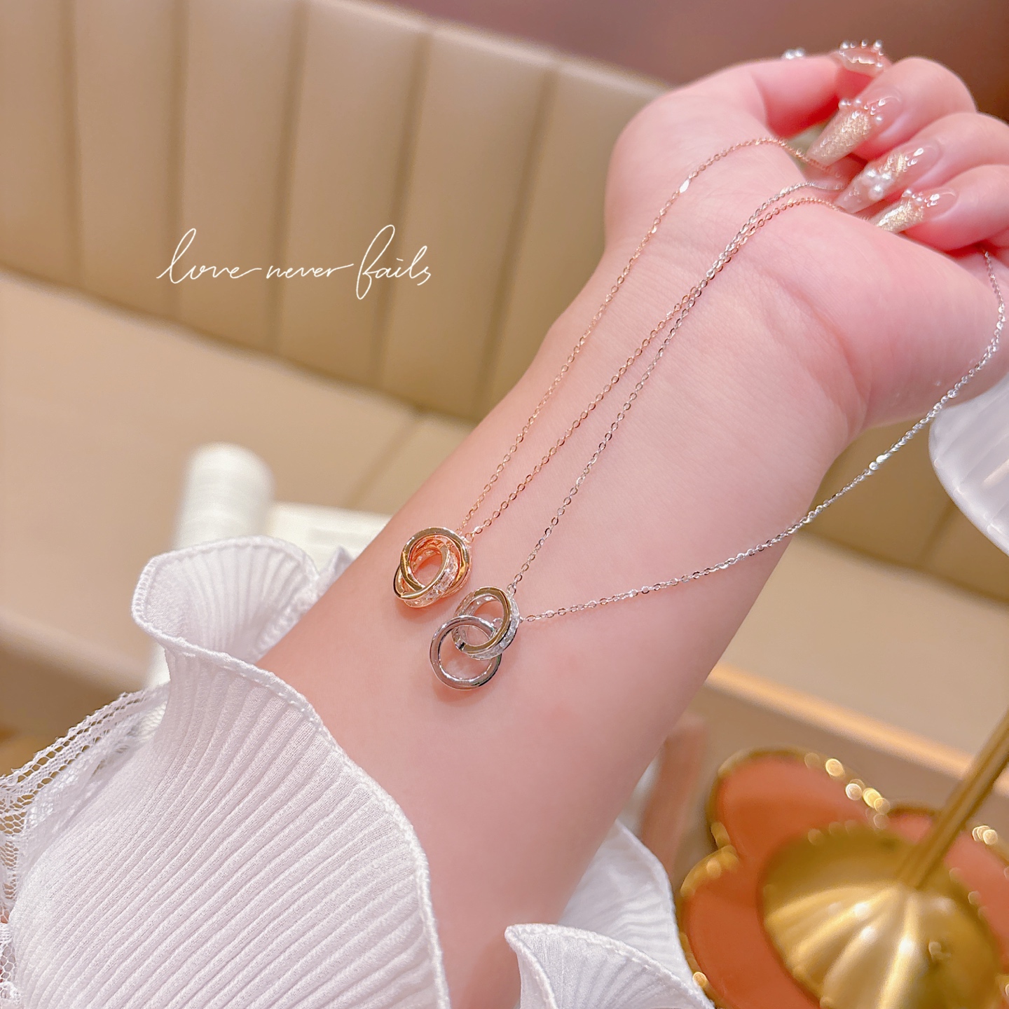 Fine Silver Necklace Chic Self-love Gold