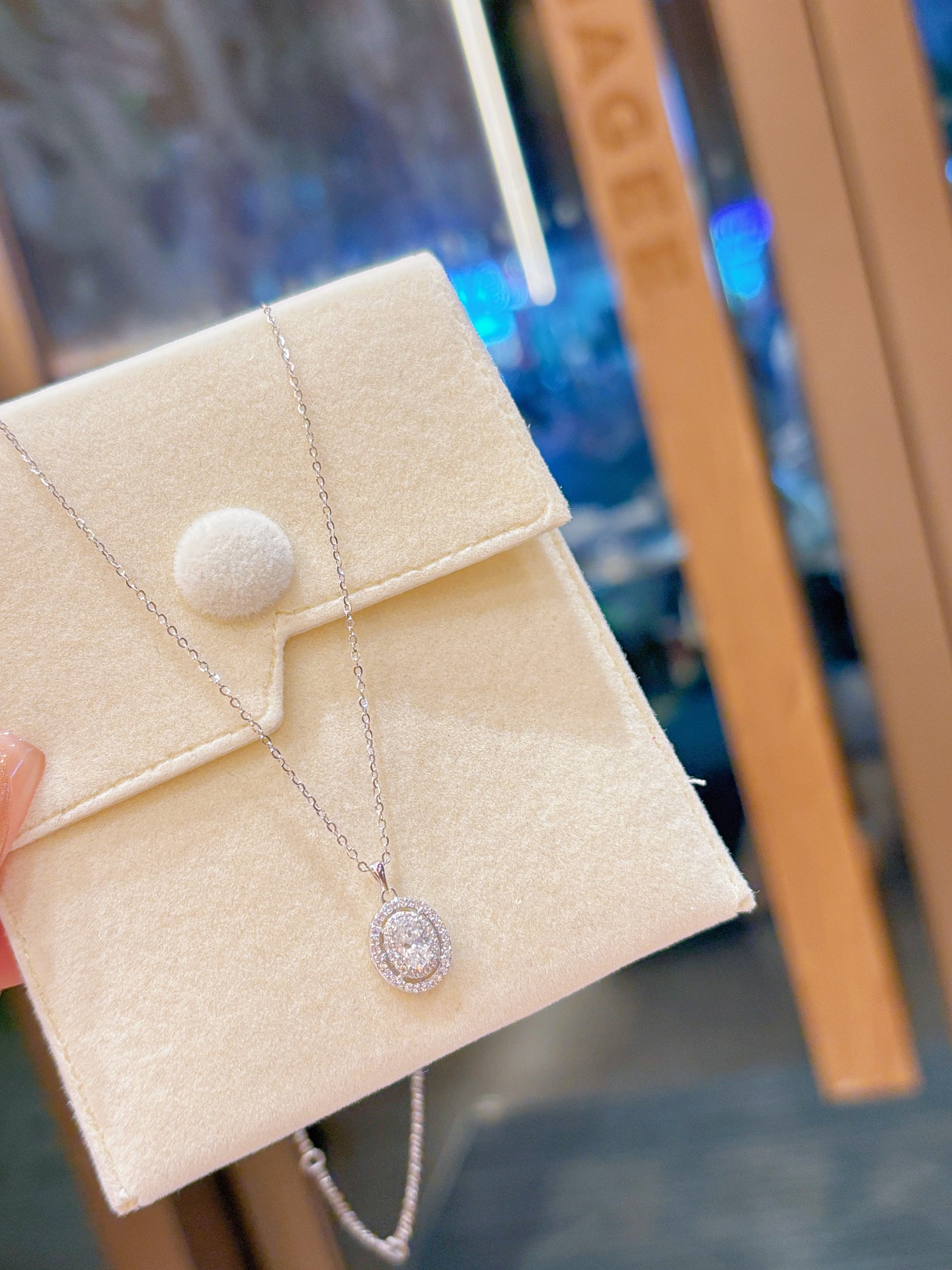 Feinsilber Moissanit Kette Einzigartig Hochzeit Silber