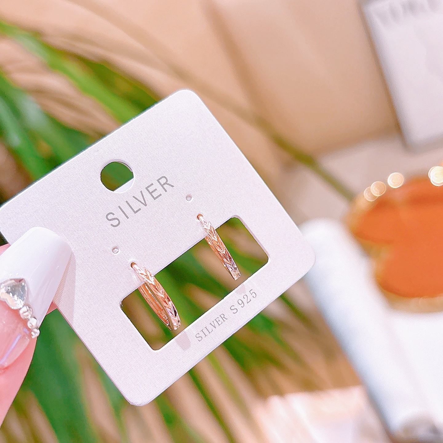 S925 Sterling Silver Ear Cuffs Forest Christmas Silver