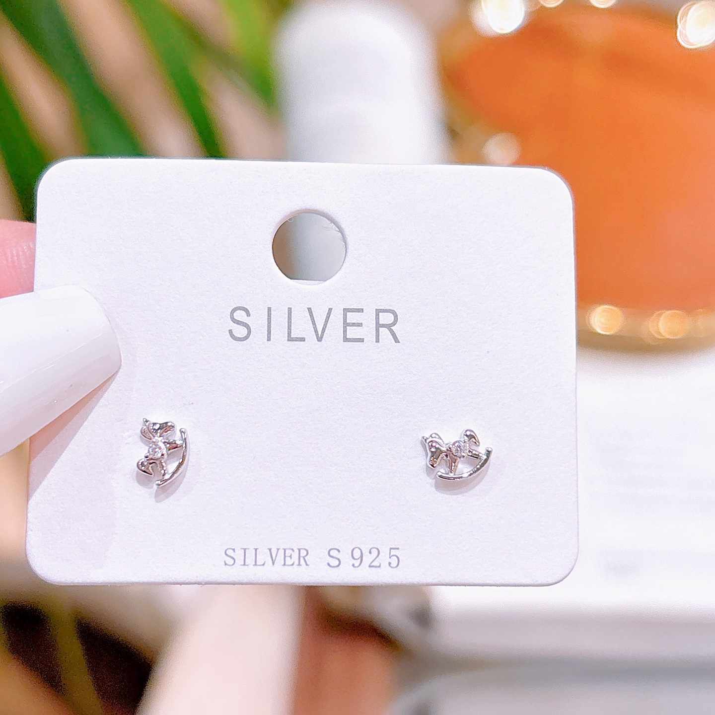 Allergiearmes Silber Ohrringe Leichter Luxus Standesamt Silber