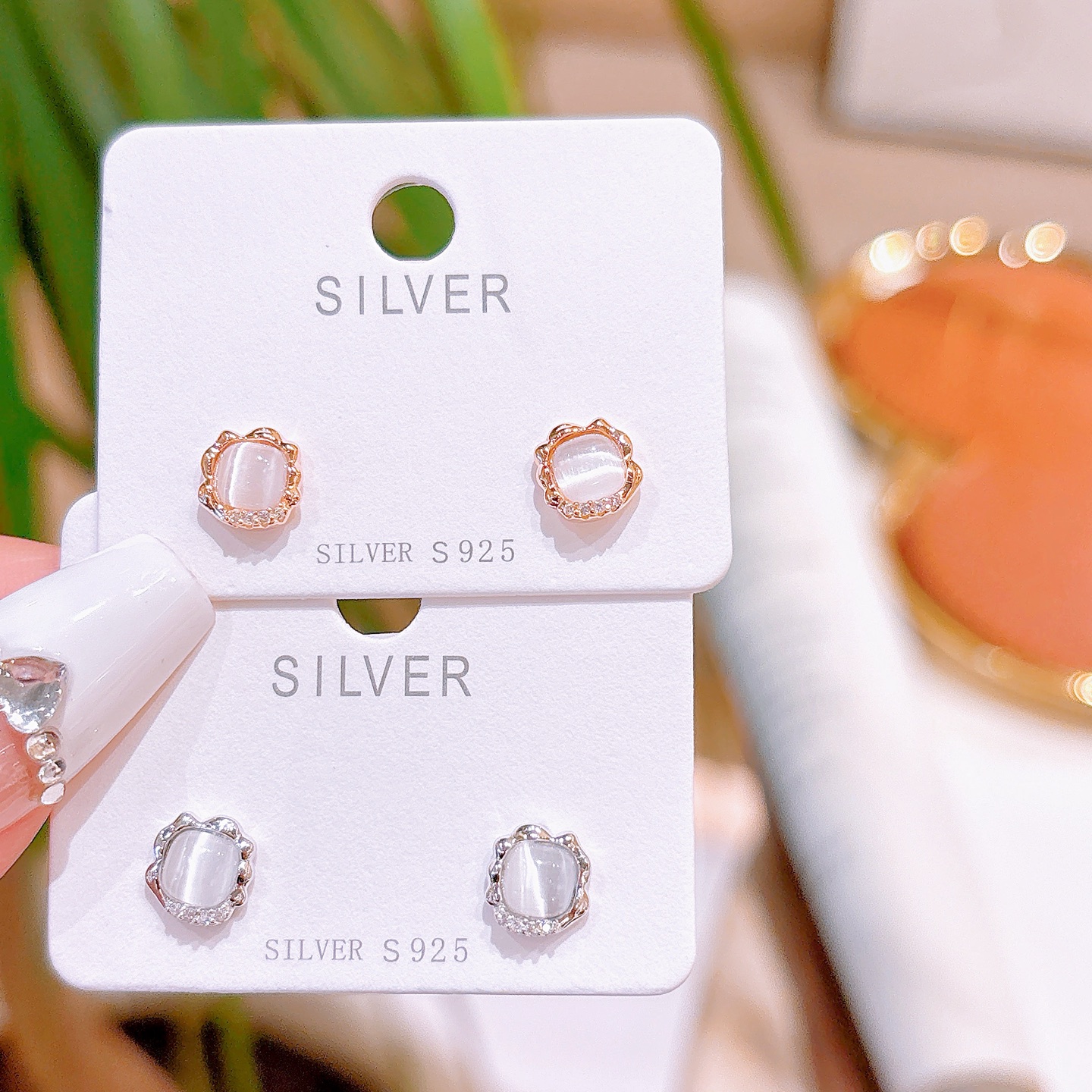 Solid Silver Earrings Fashion Graduation Gold