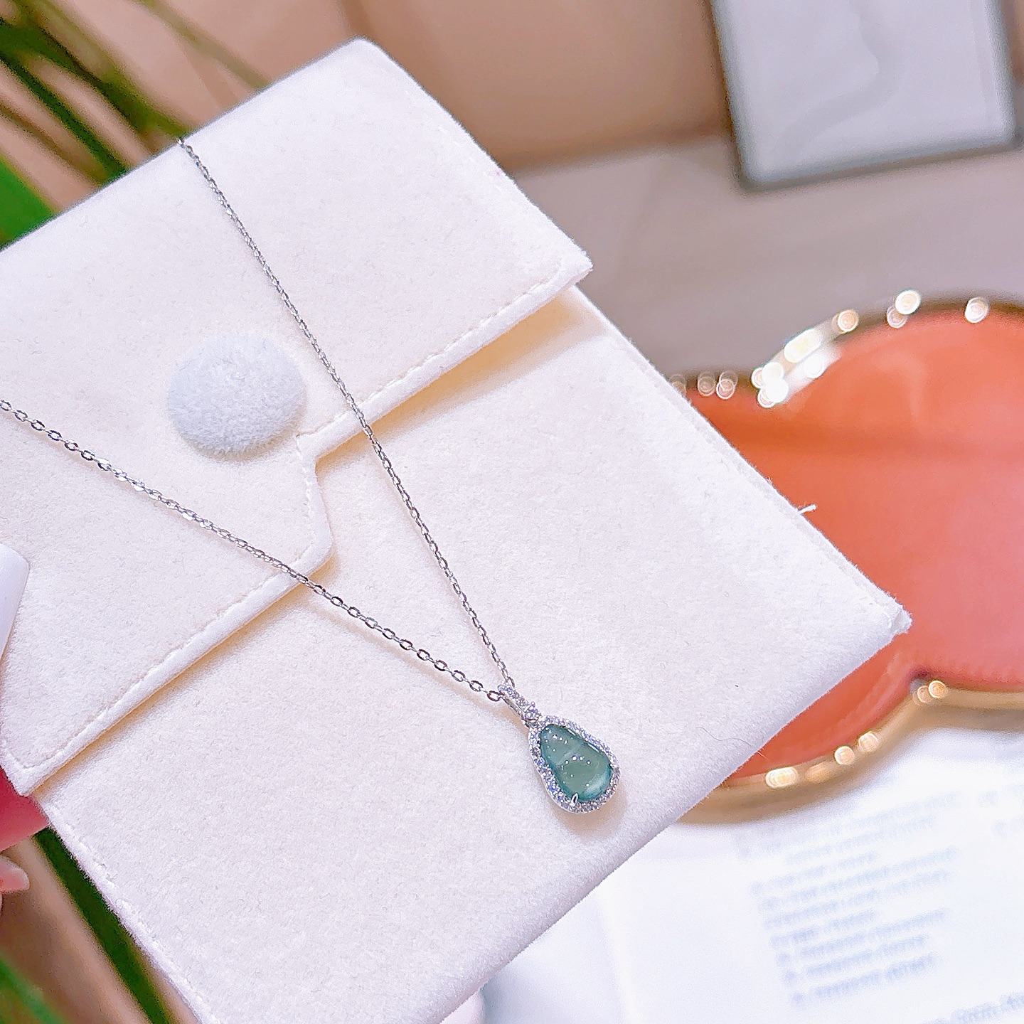 925 Silver Jadeite Necklace Minimalist Wedding Favor Gold