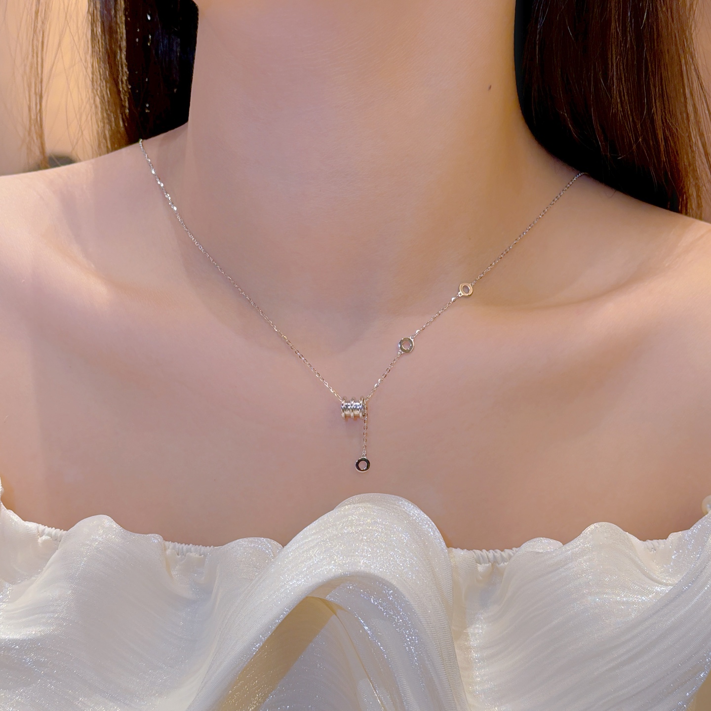 ガーリーニッケル無添加銀ネックレスゴールド 日常使い