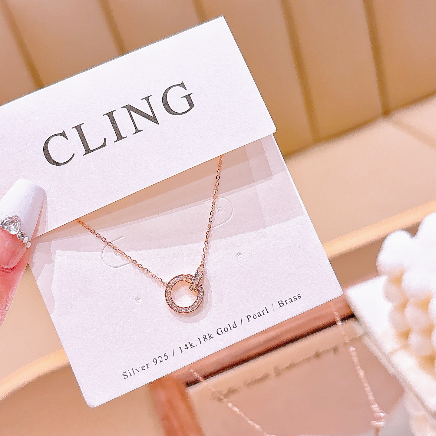 925 Silber Kette Süß & cool Hauseinweihung Gold