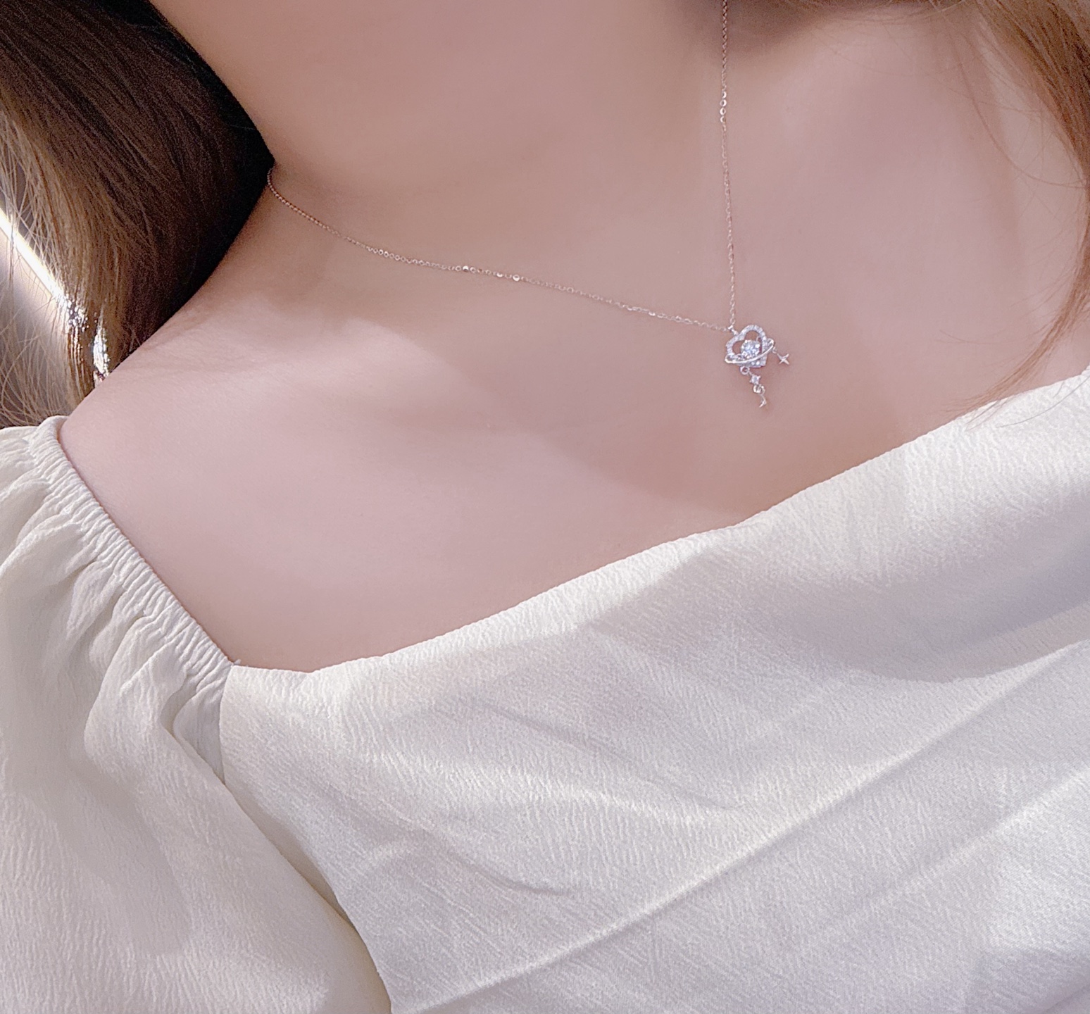 ミニマリスト純銀ネックレスゴールド デート