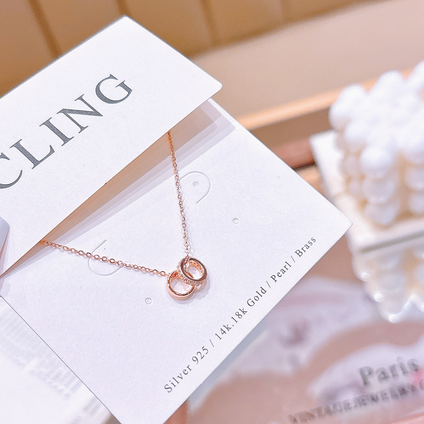 925 Silver Necklace Forest New Year Gold