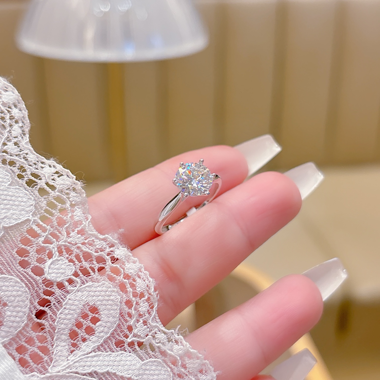 High Polish Silver Moissanite Ring Ultra Minimal Wedding Gold