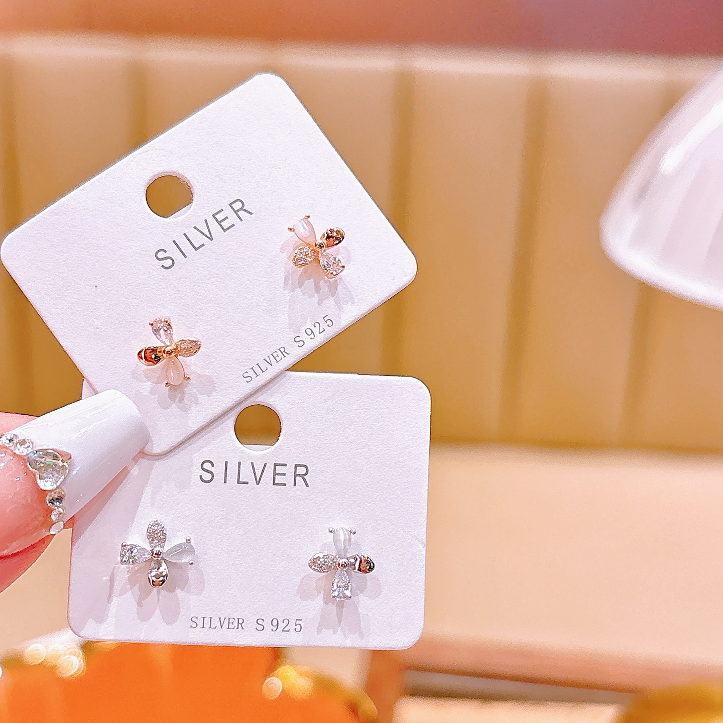 High Polish Silver Earrings Artistic Christmas Silver