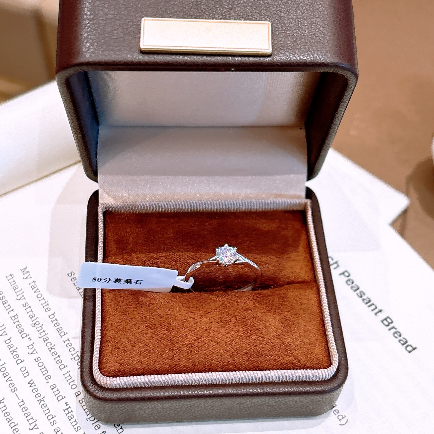 Hypoallergenic Silver Moissanite Ring Romantic Birthday Gold