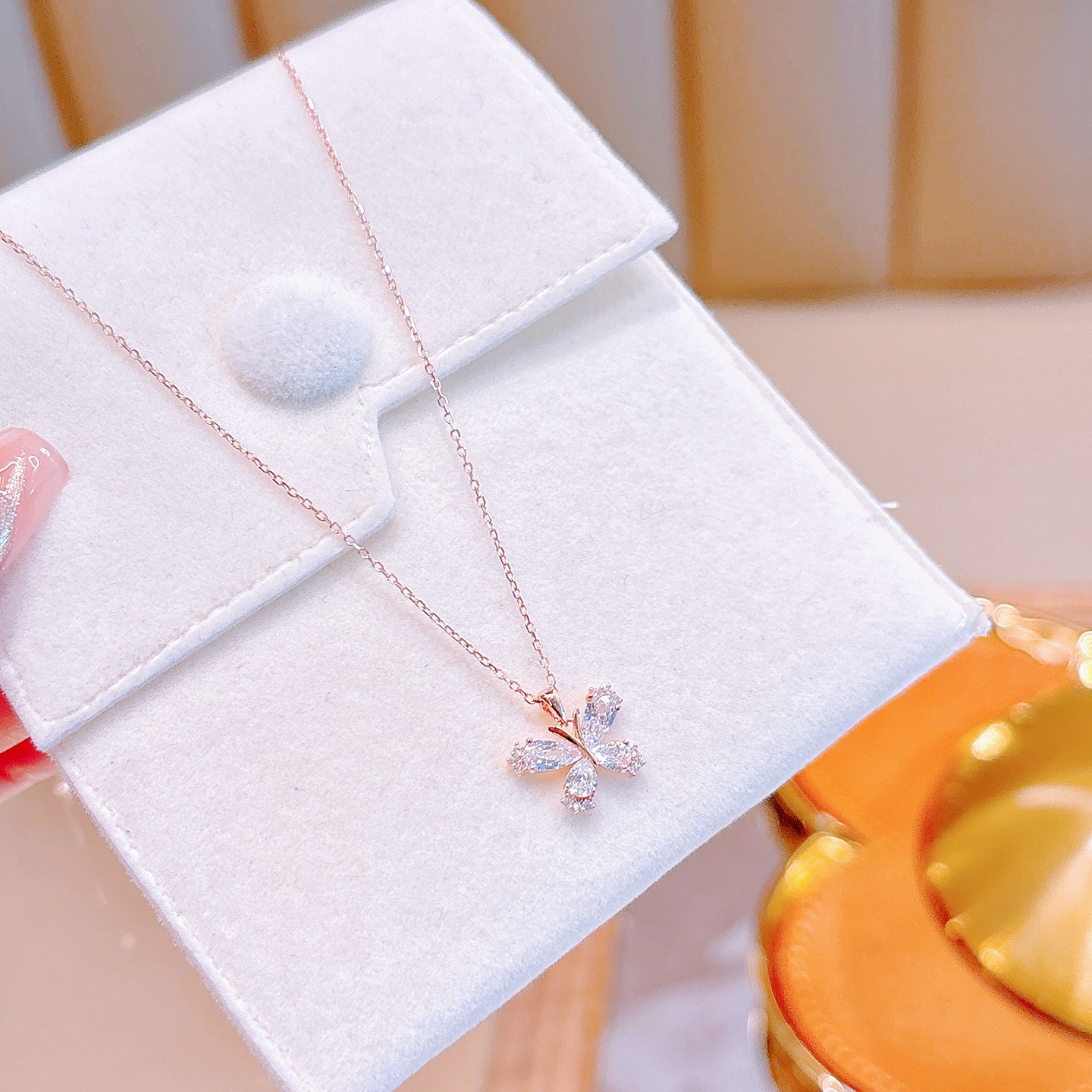 可愛い925シルバーネックレスゴールド 婚姻届提出