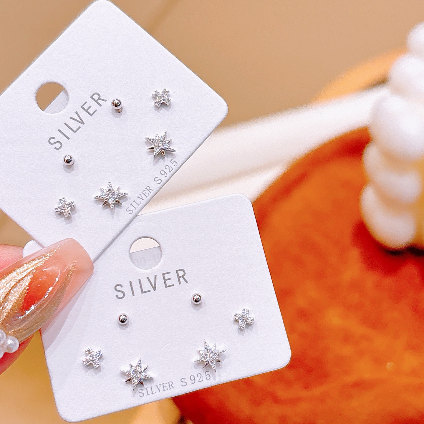 Solid Silver Earrings Light Luxury Date Night Silver