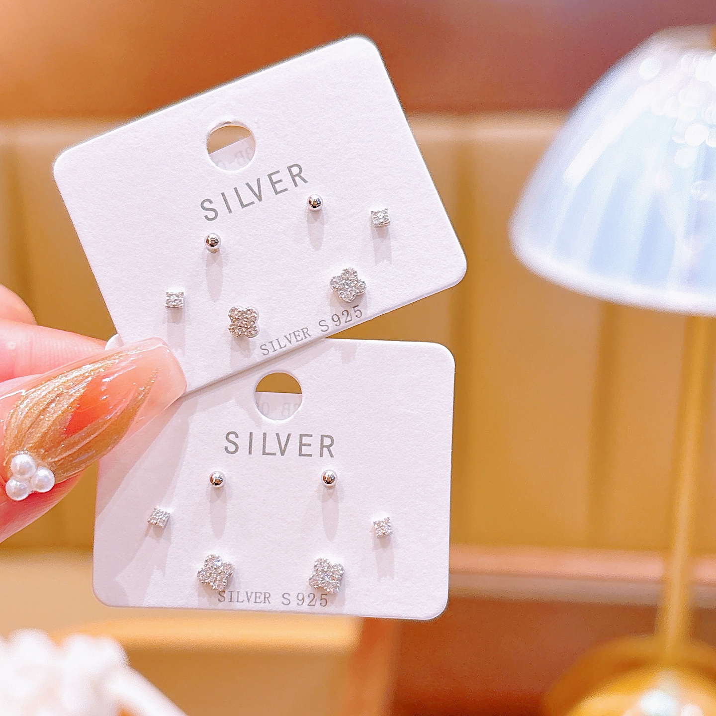 Solid Silver Earrings Unique Annual Party Gold