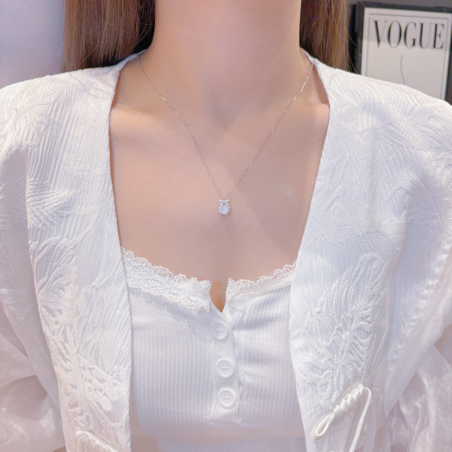 遊び心ニッケル無添加銀イヤリング＆ネックレスセットゴールド 年次パーティー