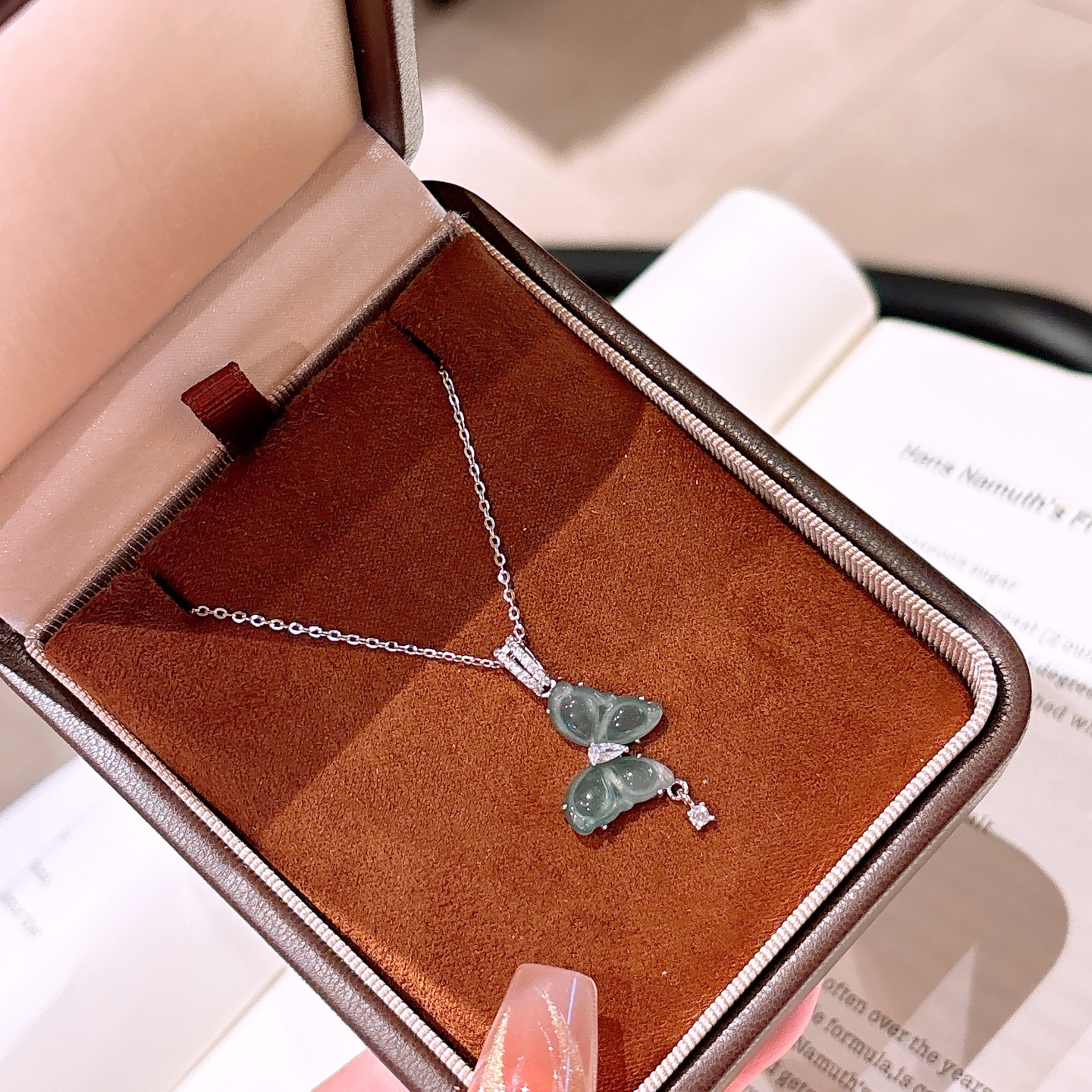 High Polish Silver Jadeite Necklace Ethereal Confession Gold