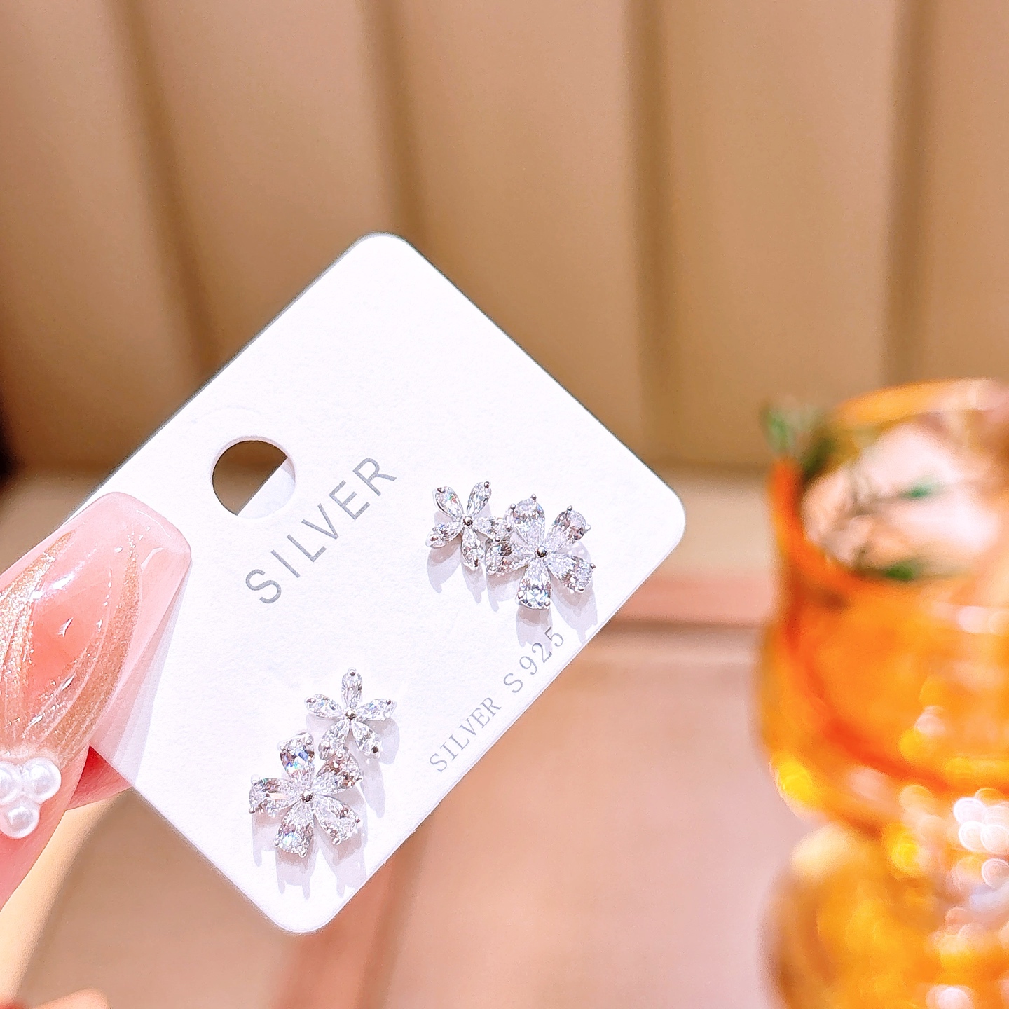 Solid Silver Earrings Pure Anniversary Gold