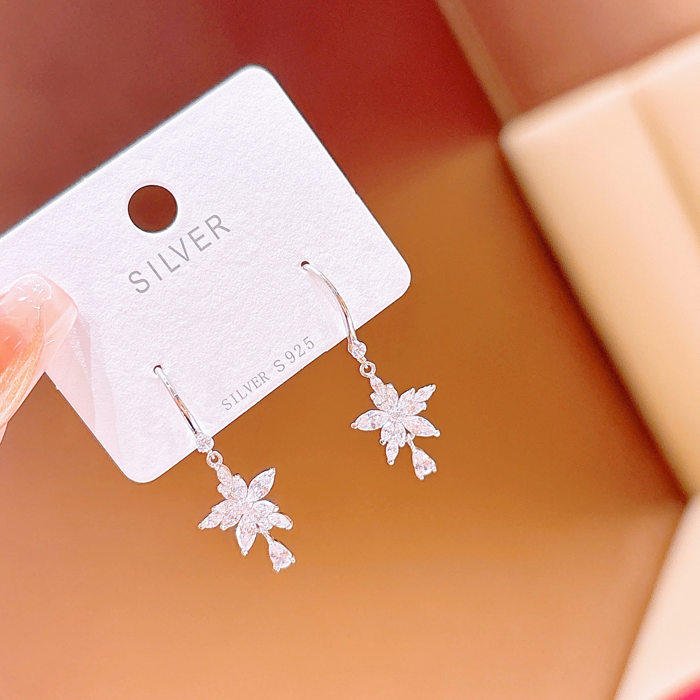 Low Allergy Silver Drop & Thread Earrings Ethereal Spring Festival